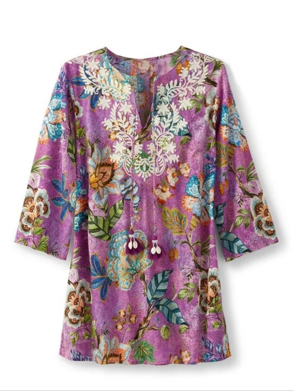 Soft Surroundings Selma Tunic in a Siesta Garden Multi Floral 1X